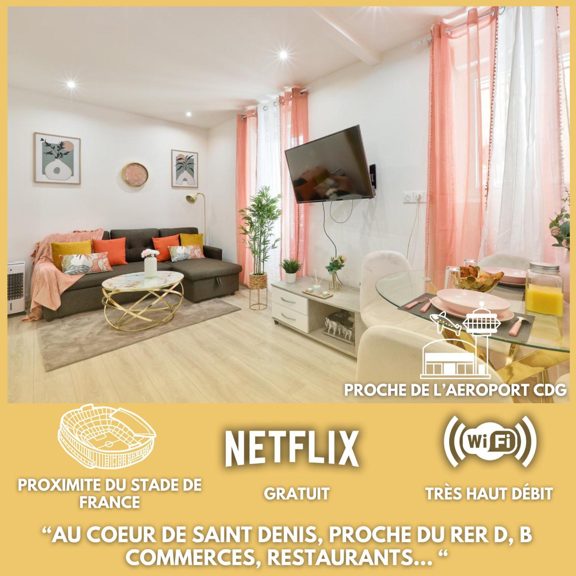 Le Nid Douillet Appartement Confortable A 5 Min Du Stade De France Et Proche De L'Aeroport Cdg Saint-Denis  Exterior photo
